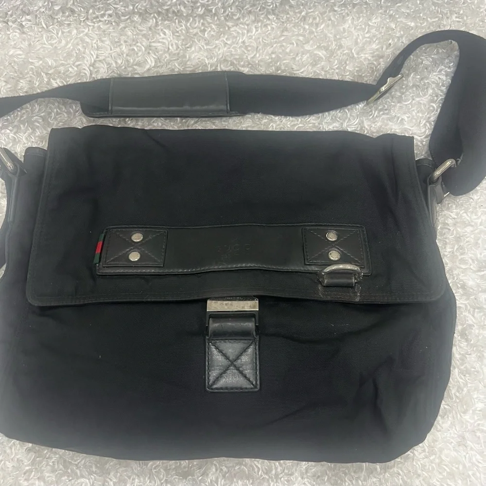 GUCCI Nylon Crossbody Messenger Bag